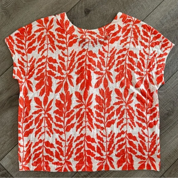 New Tropical Resort Wear Sleeveless Button Down Linen‎ V Neck Top Women's M - Picture 6 of 9